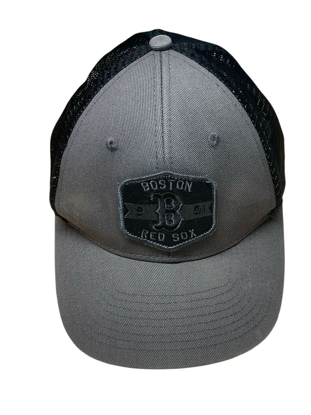 Boston Red Sox Gray Black Trucker Hat Mesh Snapback MLB Genuine Merchandise